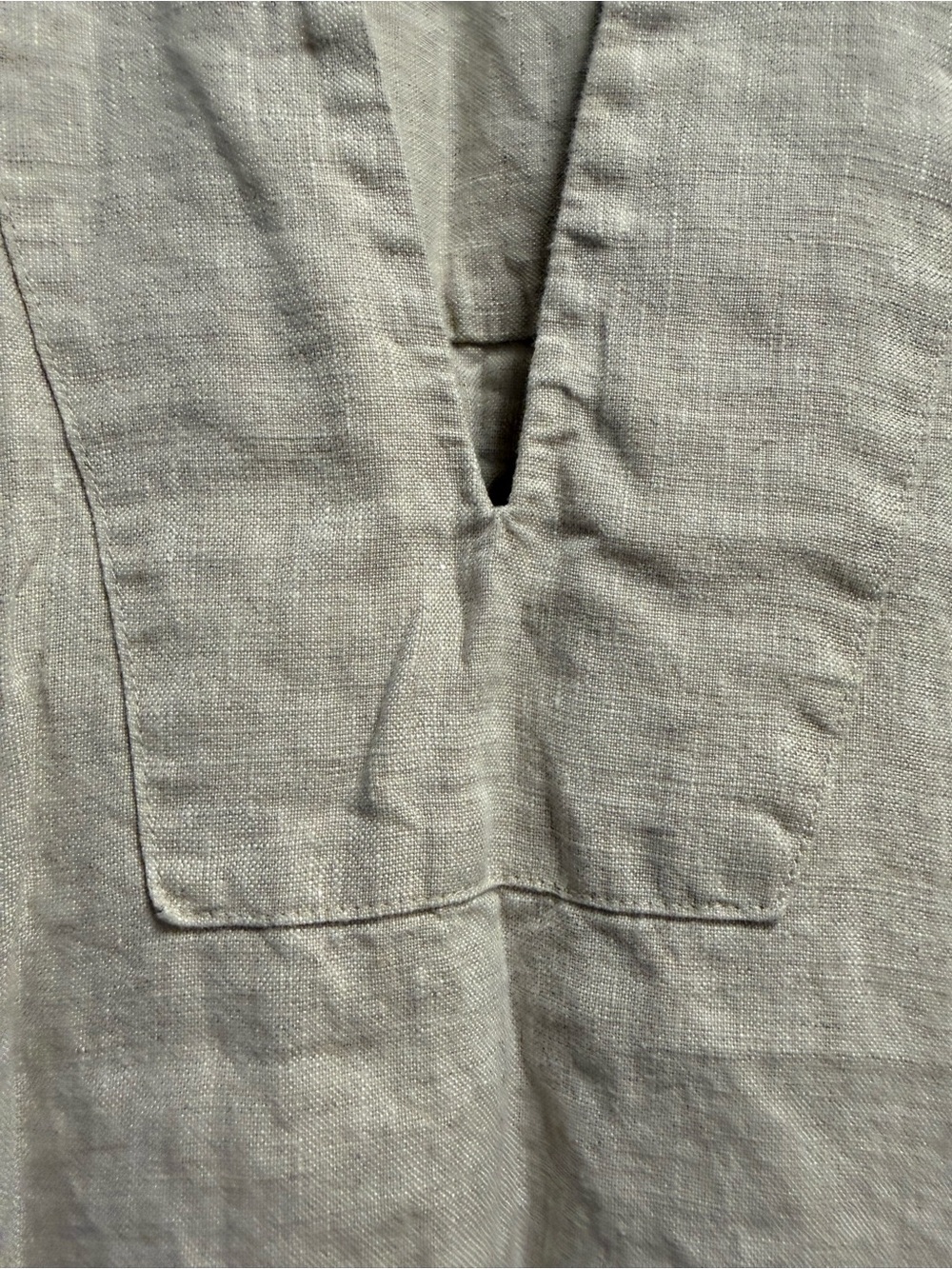 Madewell 100% Linen dress size S V-Neck Mini Dress in Light Beige - Picture 5 of 11